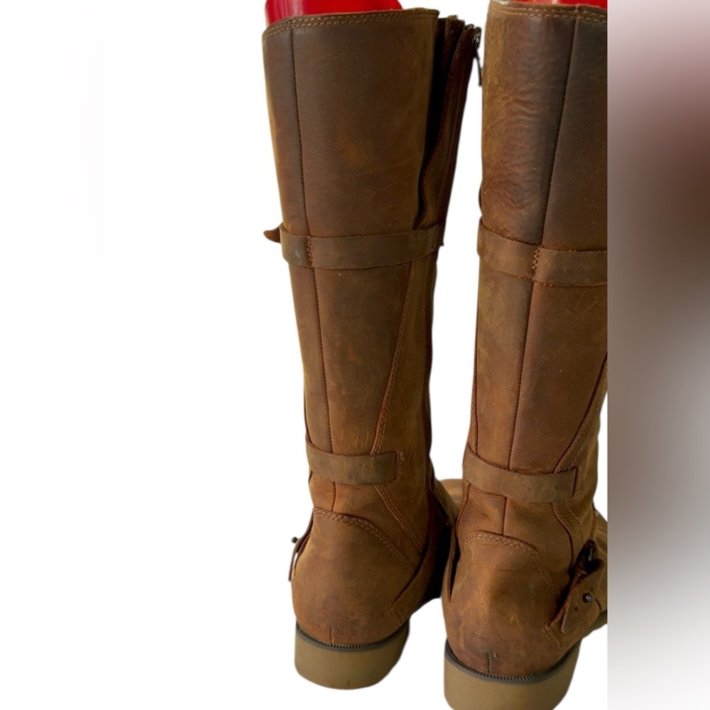 Teva De La Vina tall boots in brown waterproof leather Size 6.5 - Picture 3 of 10